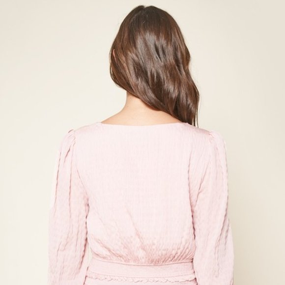 Pink Smocked baby doll crop top - Picture 6 of 10